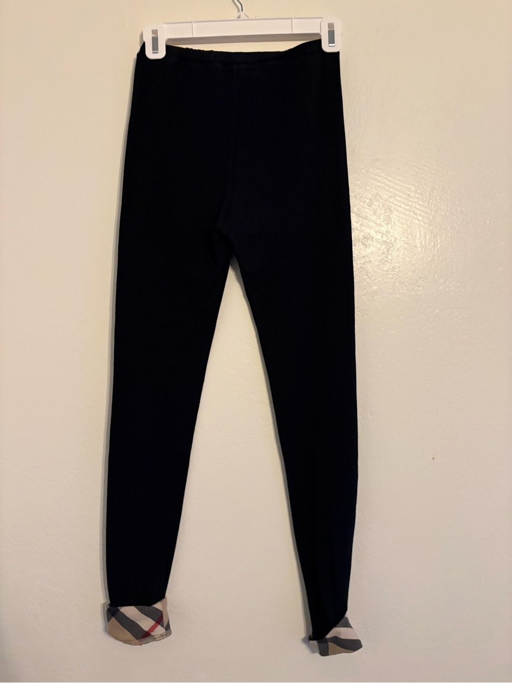 Burberry Girls Cotton Leggings Stretch Elastic Waist Black Ankle Size 14Y